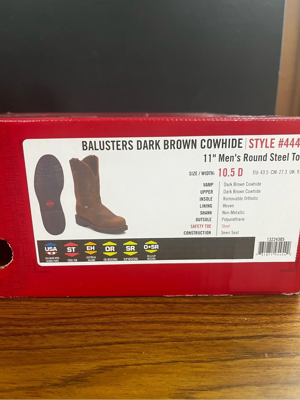 NIB Justin Men’s Work-Boots